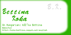 bettina koka business card